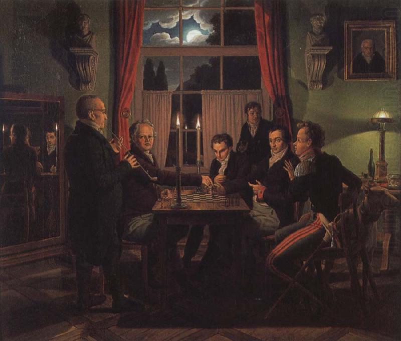 Johann Erdmann Hummel The Chess Game china oil painting image